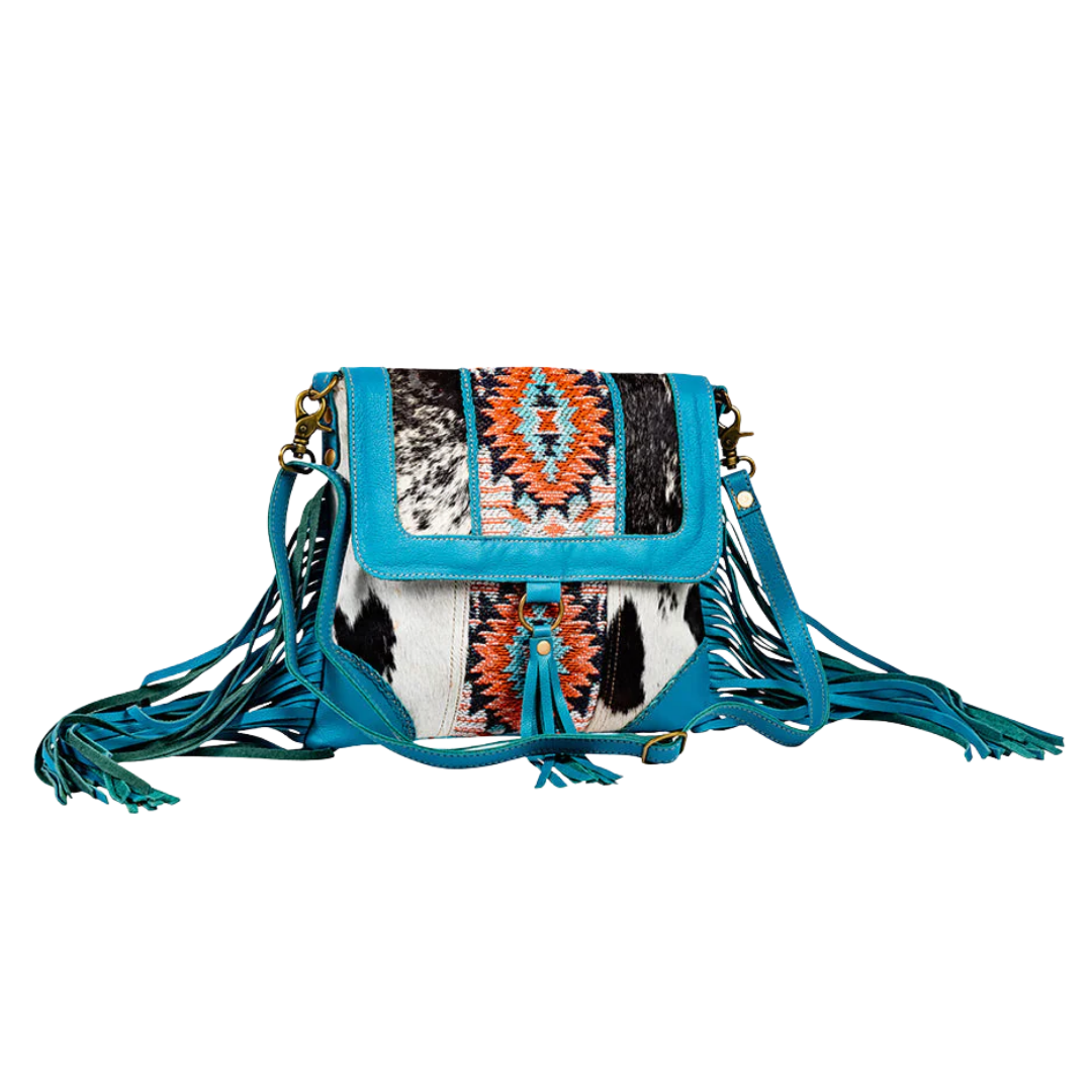 Myra Bag Tonga Ridge Blue Canvas & Hairon Bag S-8904