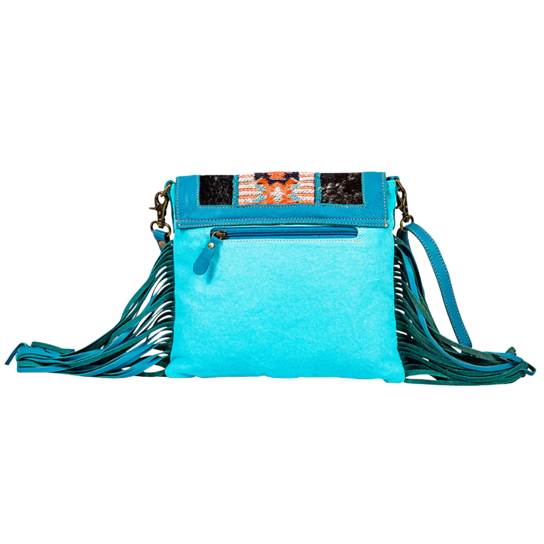 Myra Bag Tonga Ridge Blue Canvas & Hairon Bag S-8904