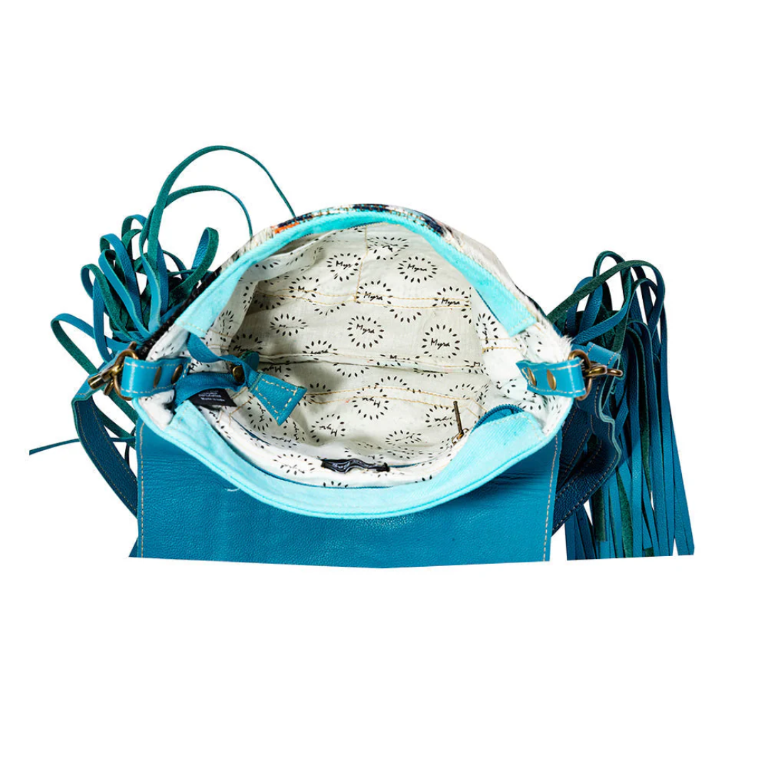 Myra Bag Tonga Ridge Blue Canvas & Hairon Bag S-8904