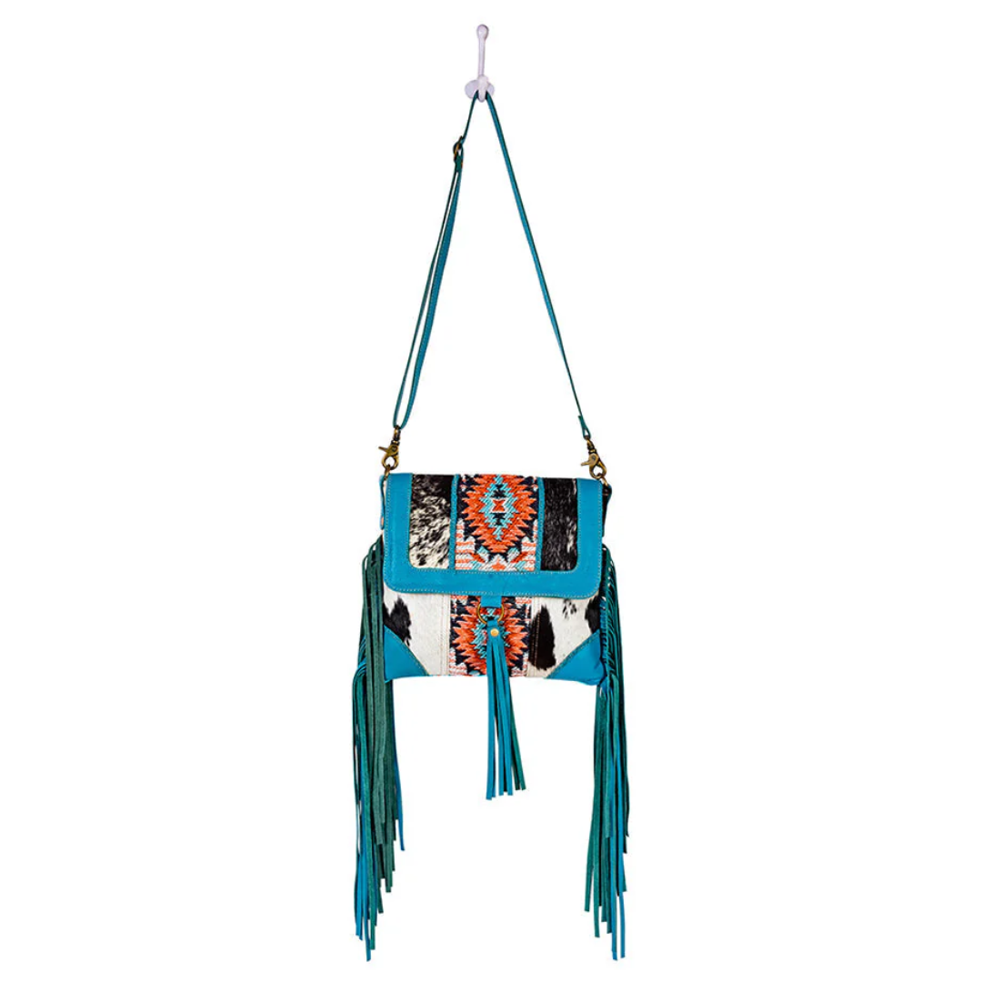 Myra Bag Tonga Ridge Blue Canvas & Hairon Bag S-8904