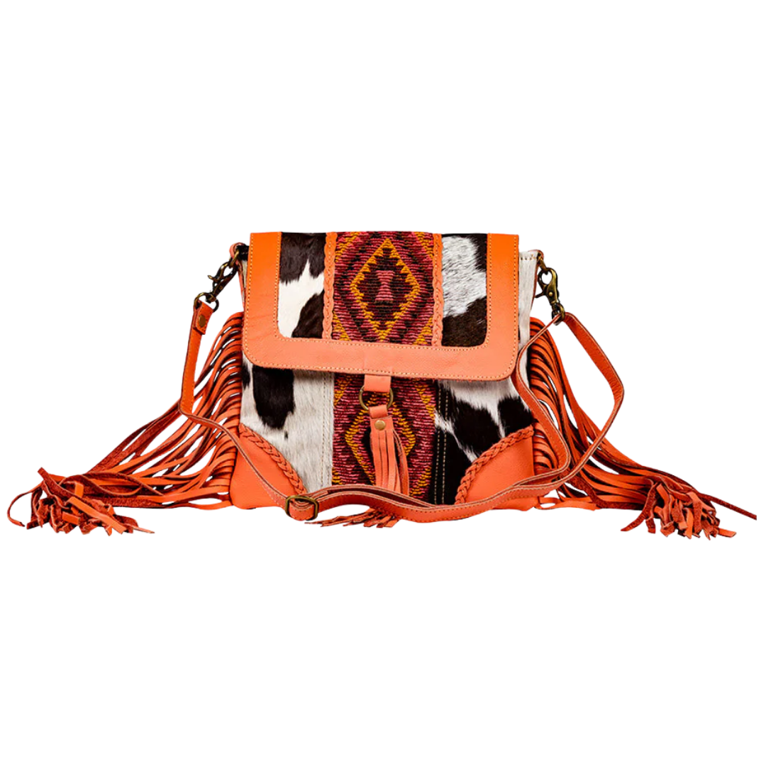 Myra Bag Tonga Ridge Orange Canvas & Hairon Bag S-8902