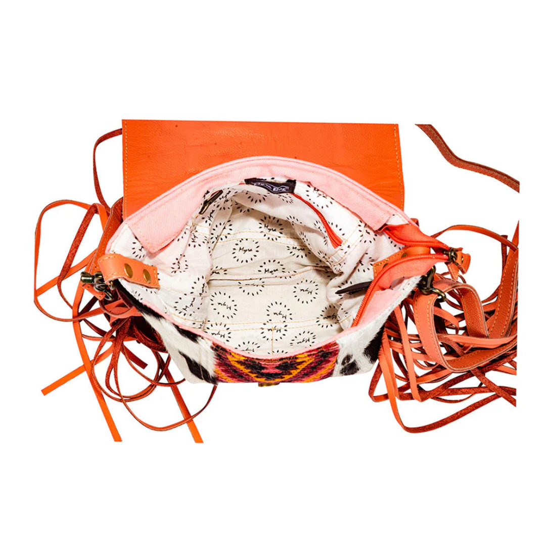 Myra Bag Tonga Ridge Orange Canvas & Hairon Bag S-8902