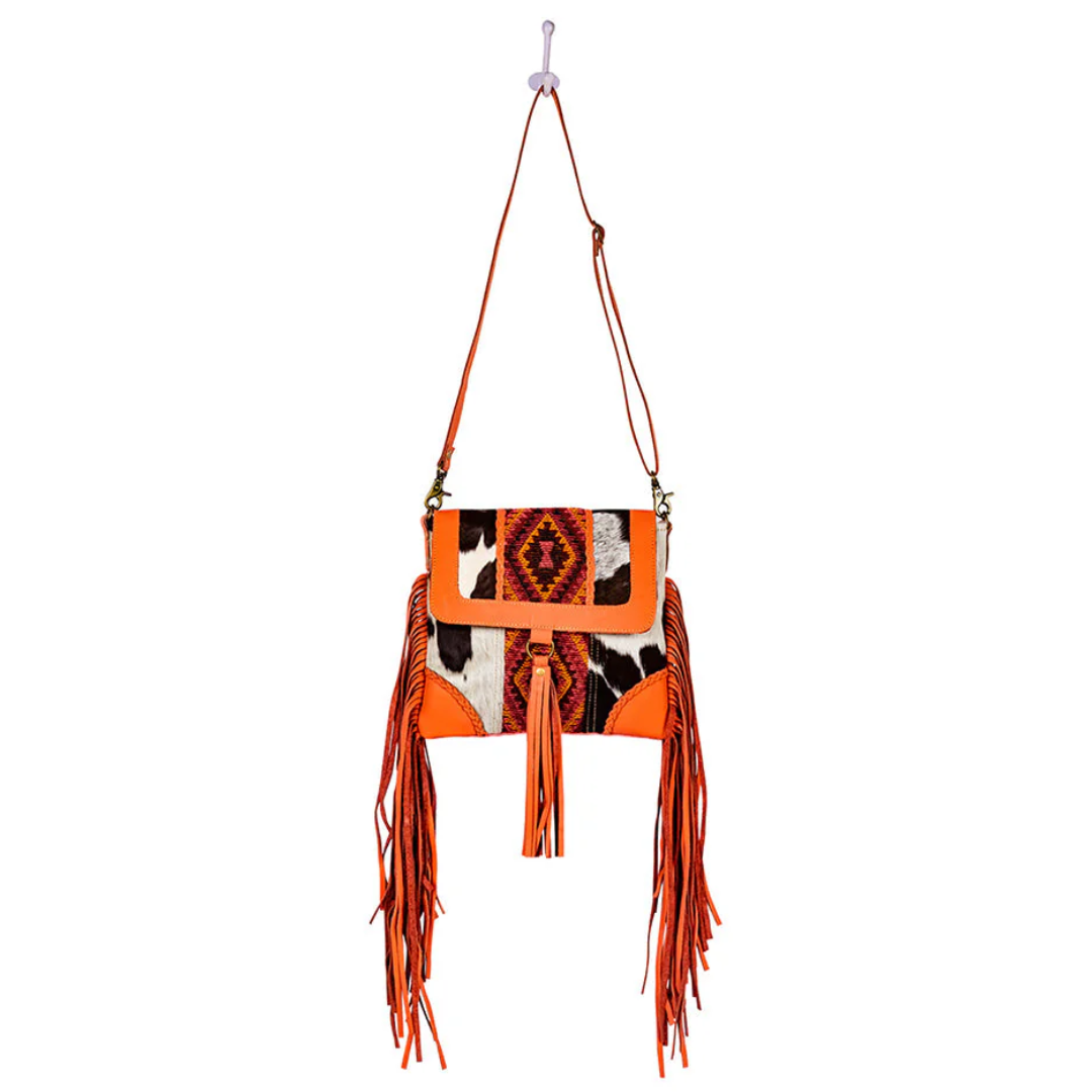 Myra Bag Tonga Ridge Orange Canvas & Hairon Bag S-8902