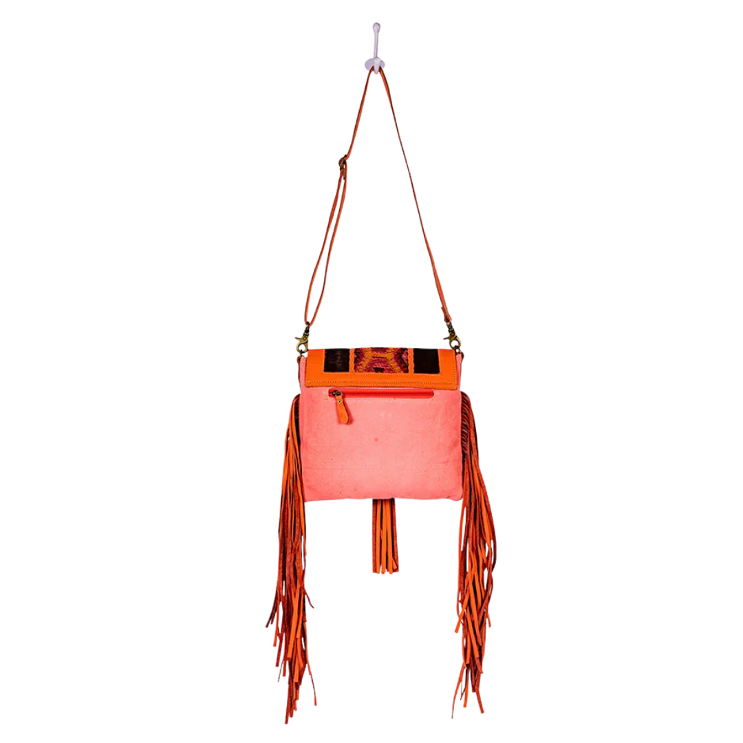 Myra Bag Tonga Ridge Orange Canvas & Hairon Bag S-8902