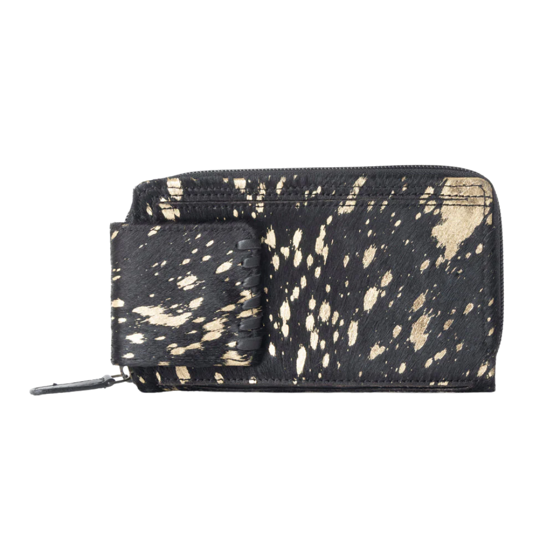 Myra Ladies Golden Skies Black Hairon Wallet S-3137