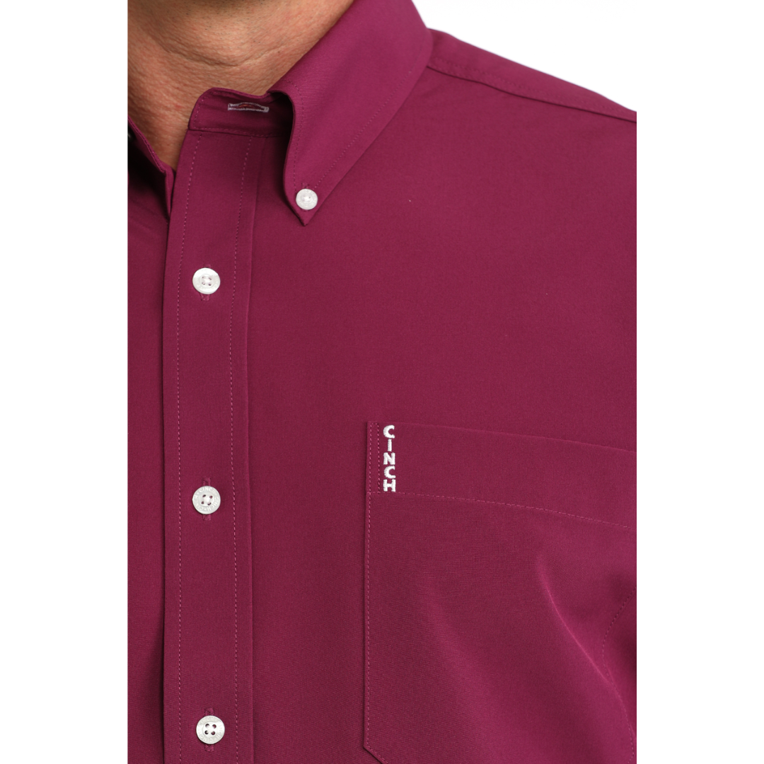 Cinch Men's Solid Purple Button Down Shirt MTW1347159