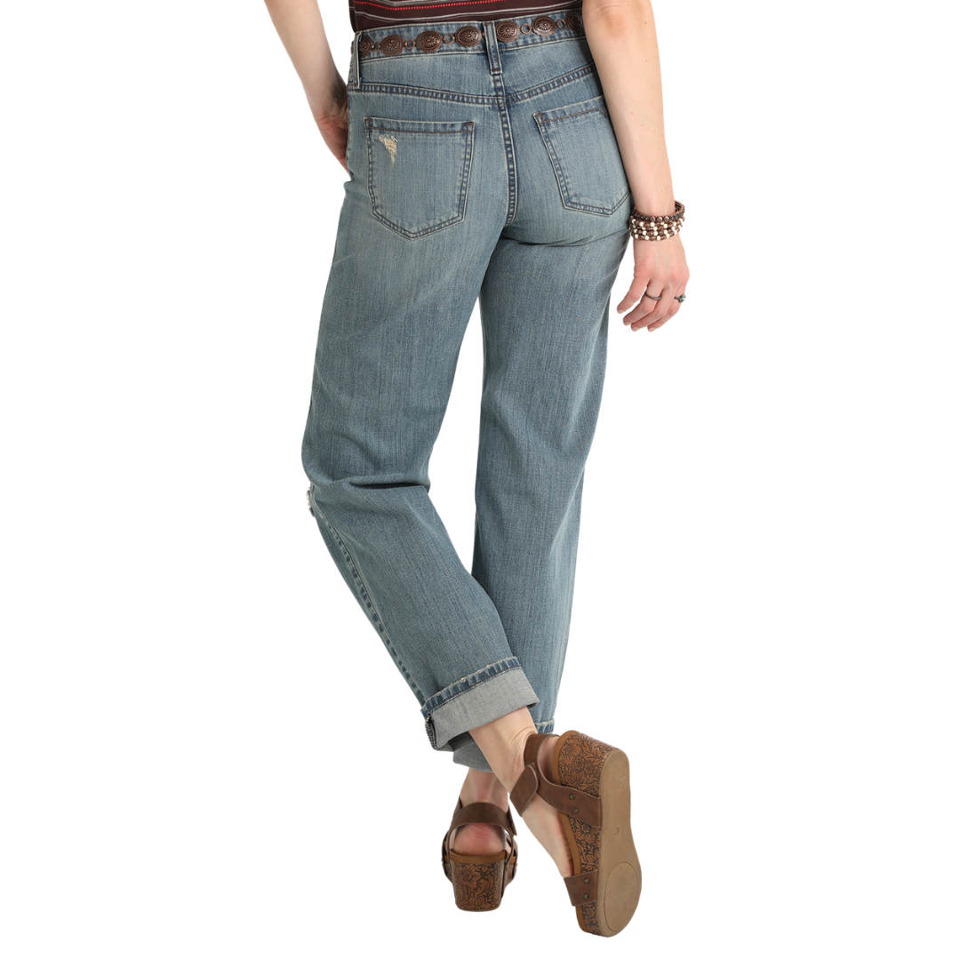 Cinch Ladies Boyfriend Medium Stone Blue Jeans CB77754001