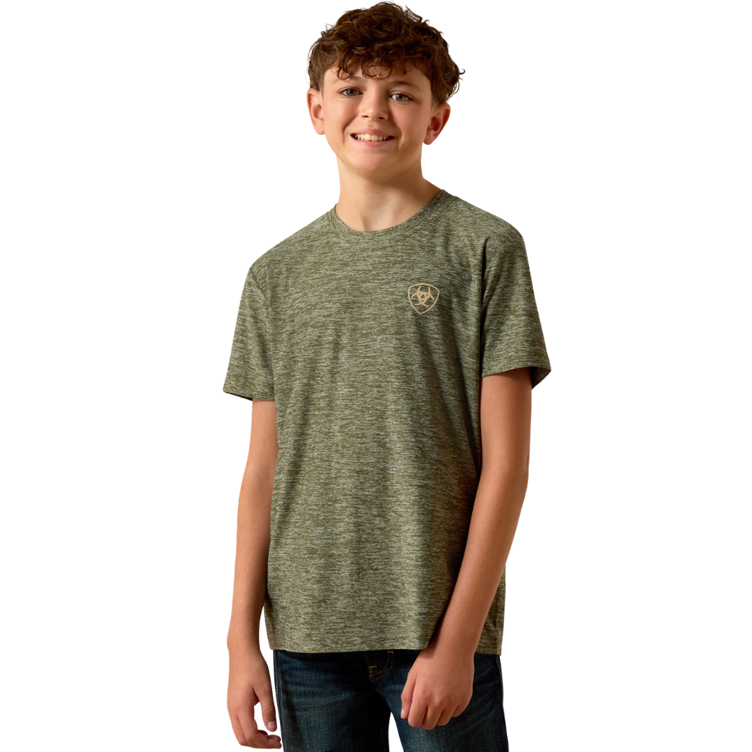 Ariat Youth Boy's Longskull Freedom Olive T-Shirt 10073540