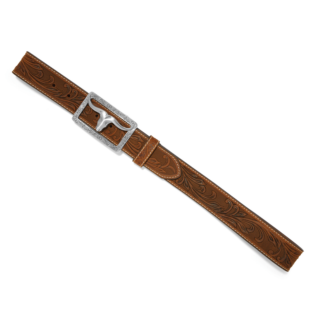 Tony Lama Men's Bark Brown Leather Stockyard Belt C42859
