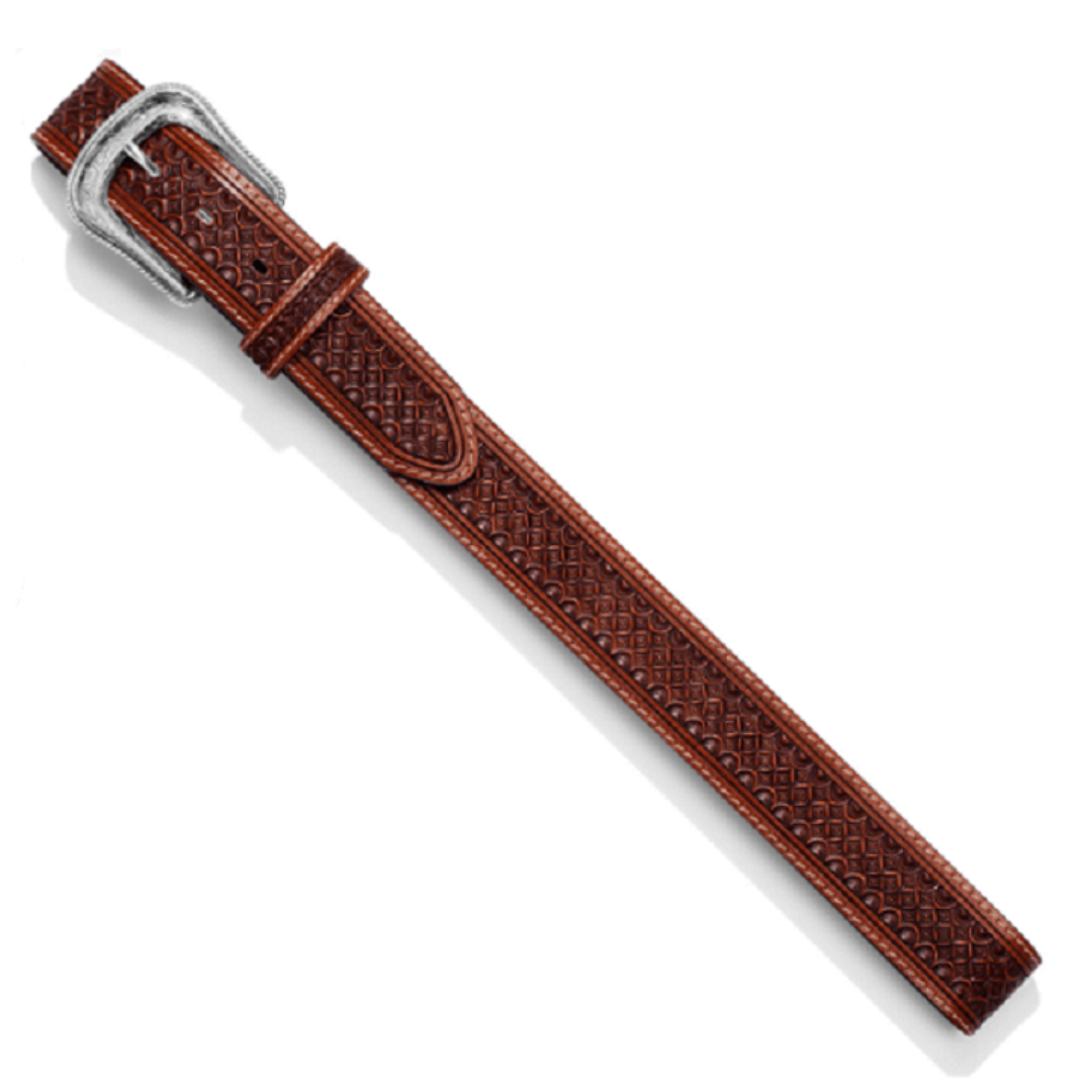 Justin Men's Diamond Back Dark Brown Leather Belt C13925