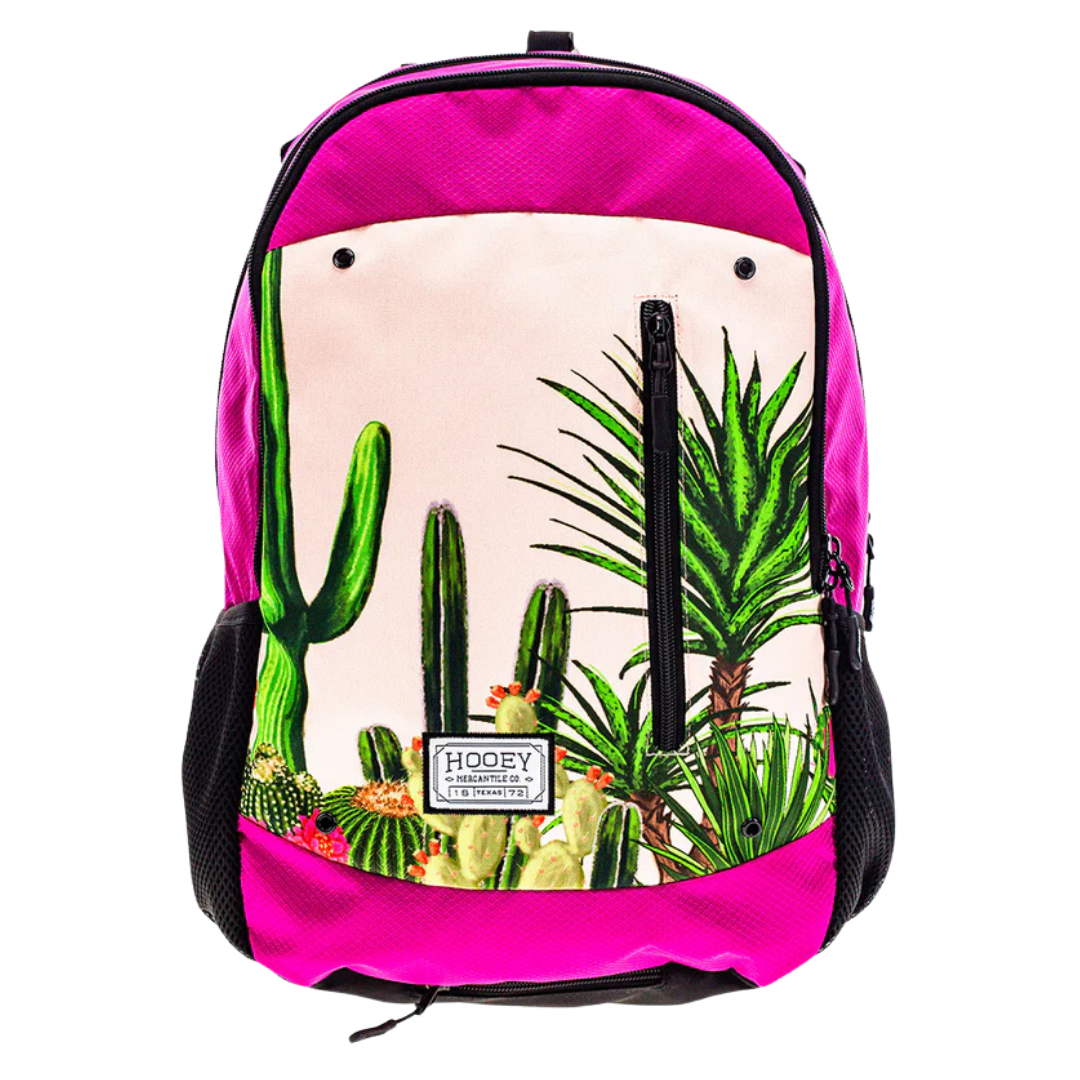 Hooey Rockstar Pink With Cactus Print Backpack BP072PKPR