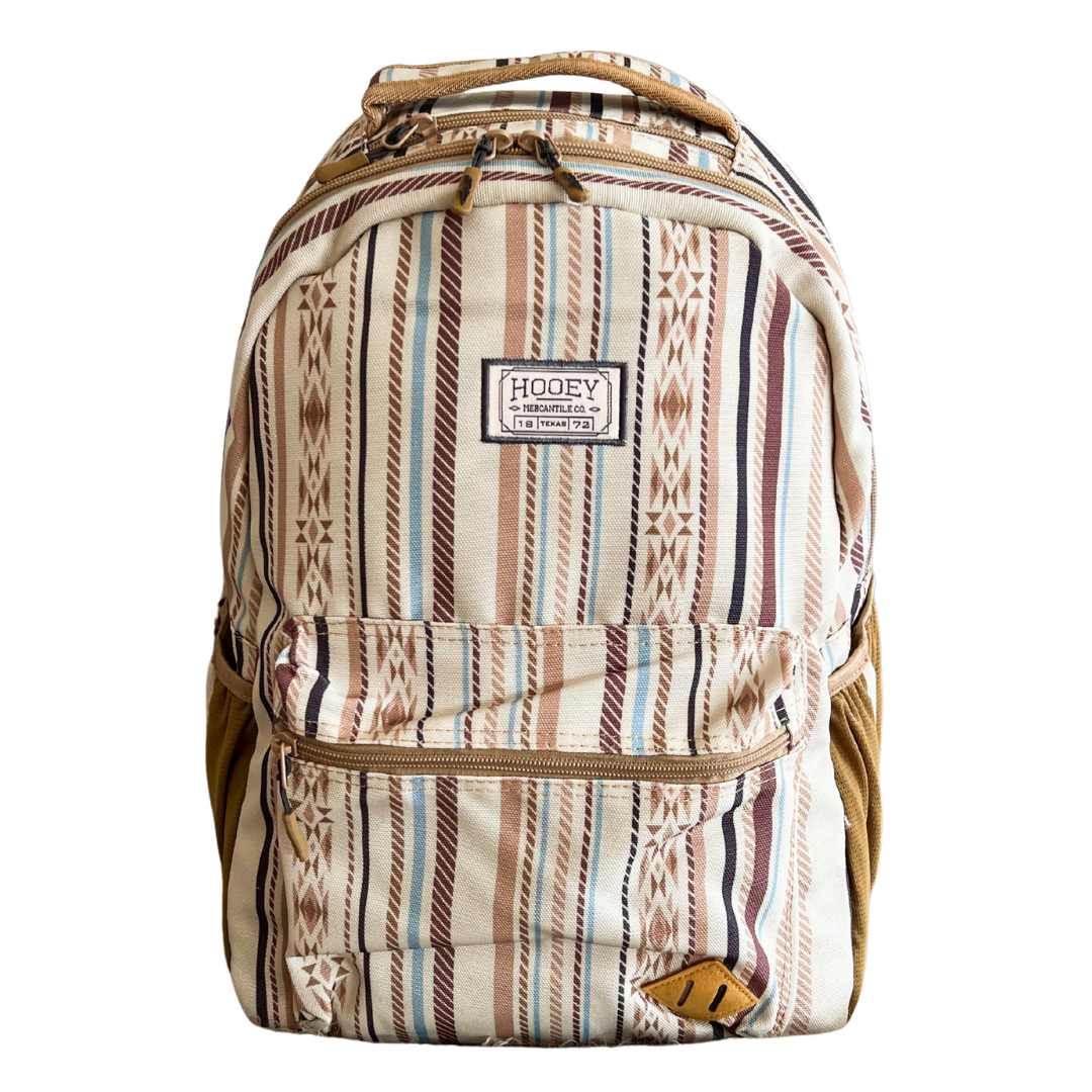 Hooey 'Recess' Cream & Tan Serape Stripe Print Backpack BP2601CRST