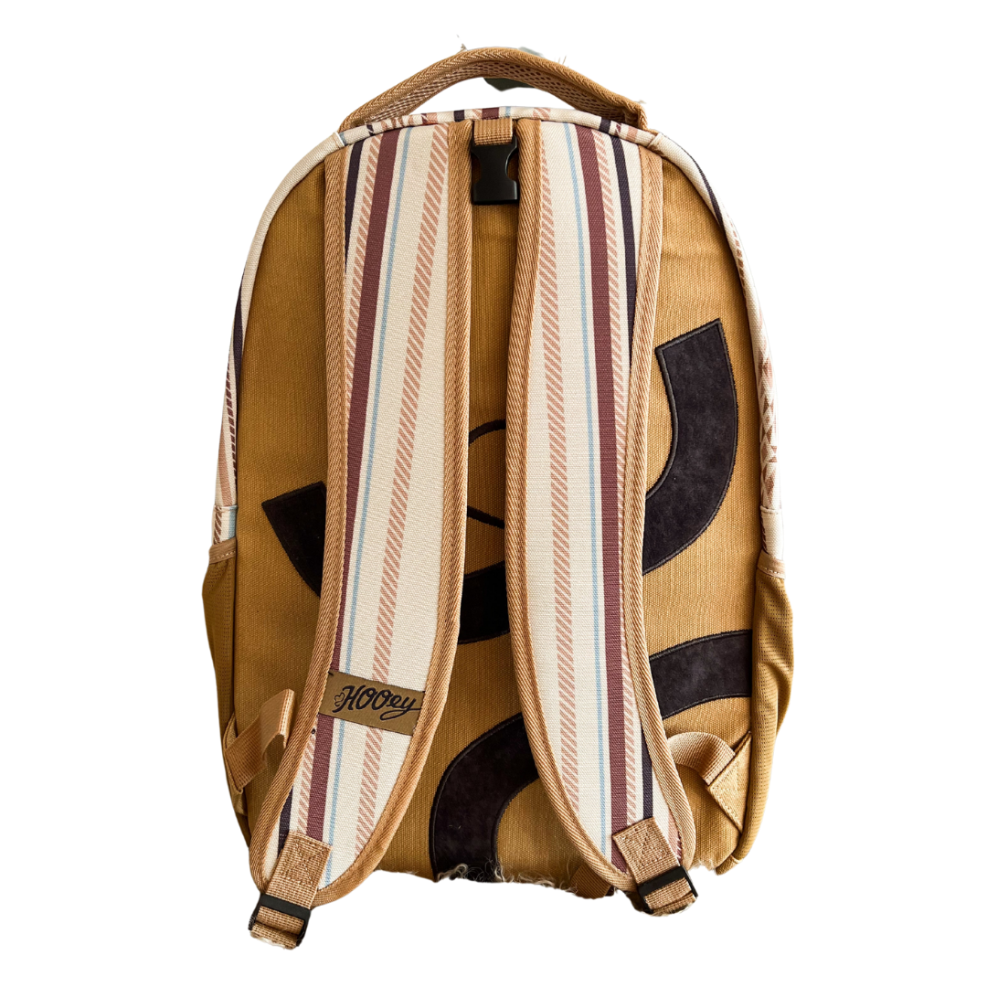 Hooey 'Recess' Cream & Tan Serape Stripe Print Backpack BP2601CRST