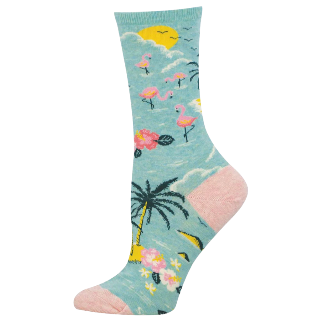 SockSmith Ladies Bird's Eye View Blue Heather Crew Socks WNC3806-BHT