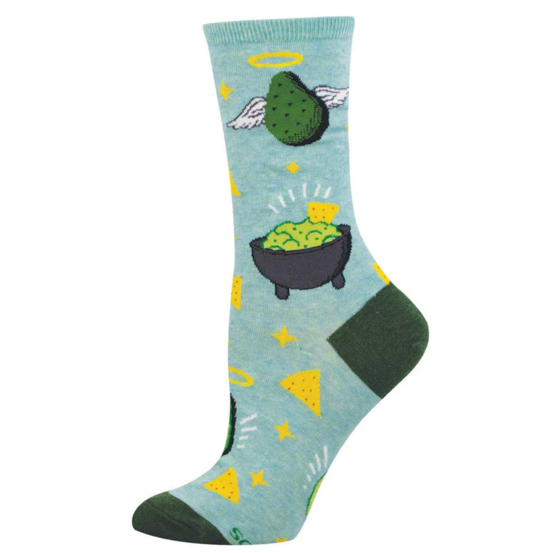 SockSmith Ladies Holy Guacamole Blue Heather Crew Sock WNC3652-BHT