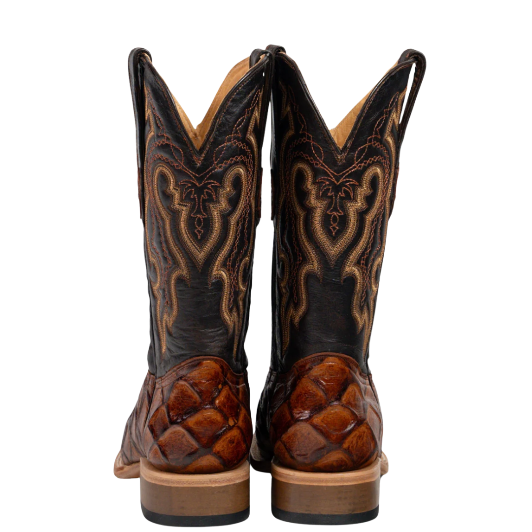 Cowtown Men's Genuine Cowhide & Pirarucu Print Western Boot Q156