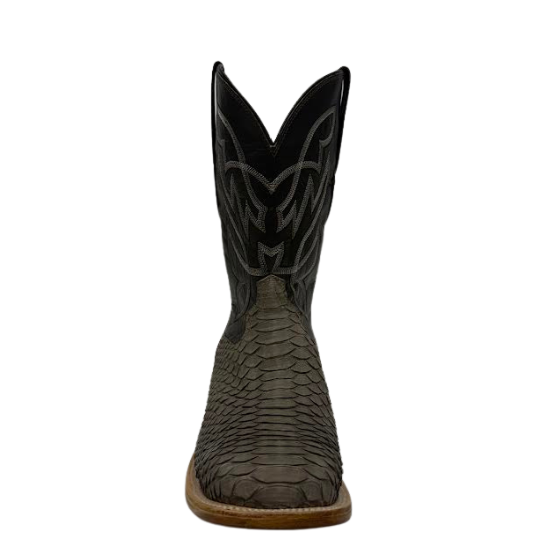 Cowtown Men's Python Leather Wide Square Toe Western Boot Q801