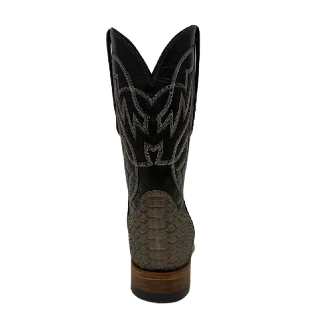 Cowtown Men's Python Leather Wide Square Toe Western Boot Q801