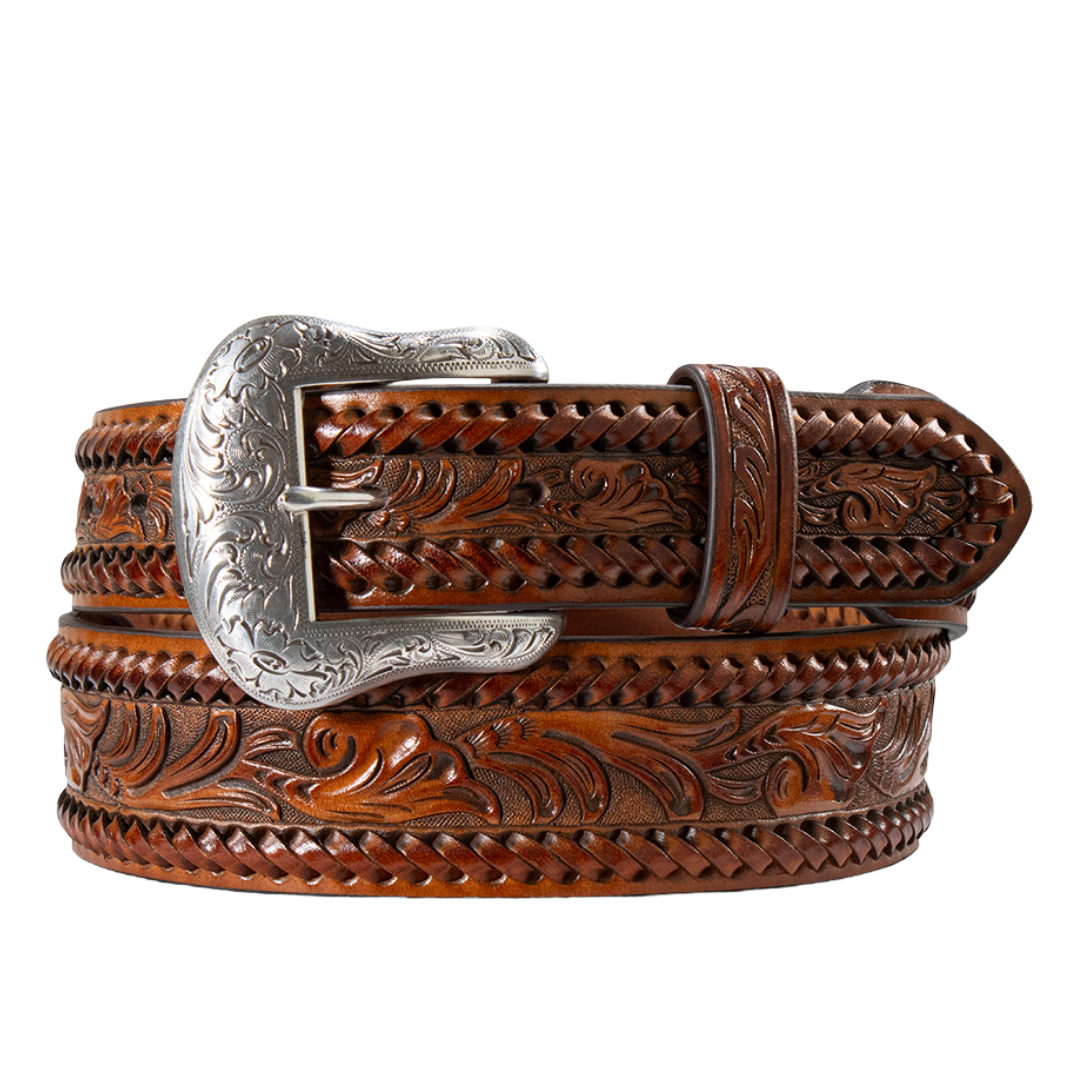 Ariat Men's Spanish Lace Brown Leather Western Belt A1044702