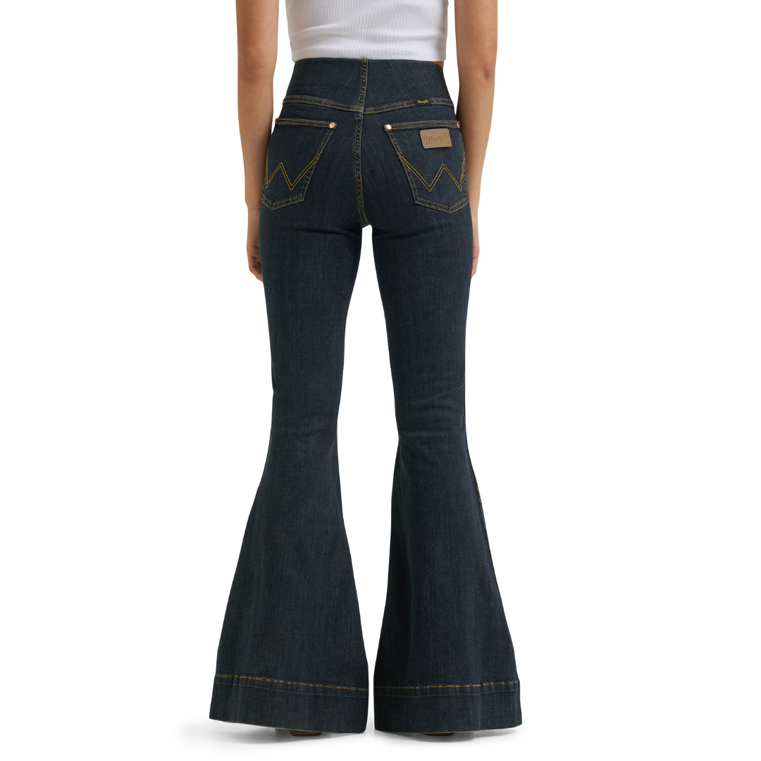 Wrangler X Lainey Wilson Ladies Pintuck Sandrider Pull On Bell Bottom Jean 112382900