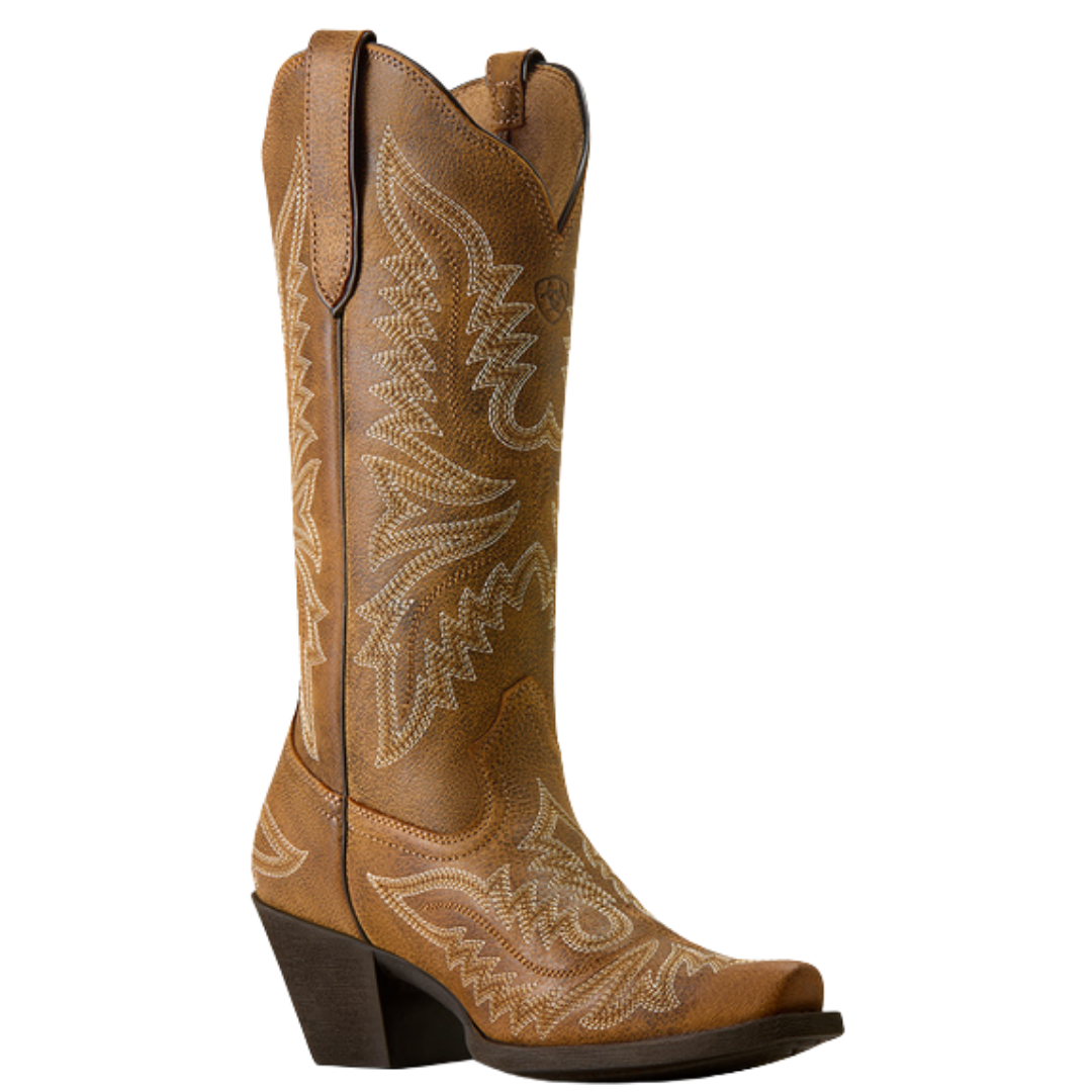 Ariat Ladies Round Up Collins Brown Bomber D Toe Western Boot 10080383