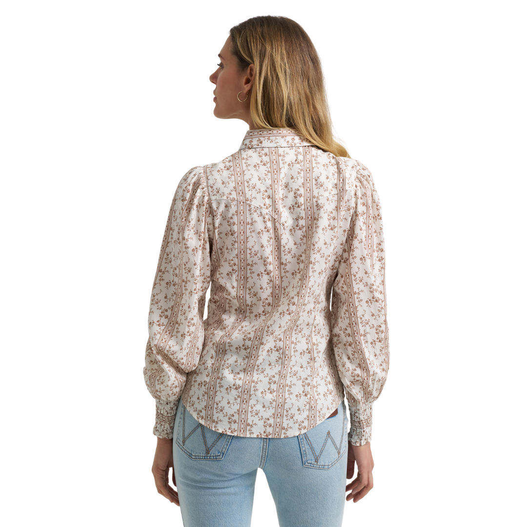 Wrangler Ladies Retro Americana White Western Button Down 112382517