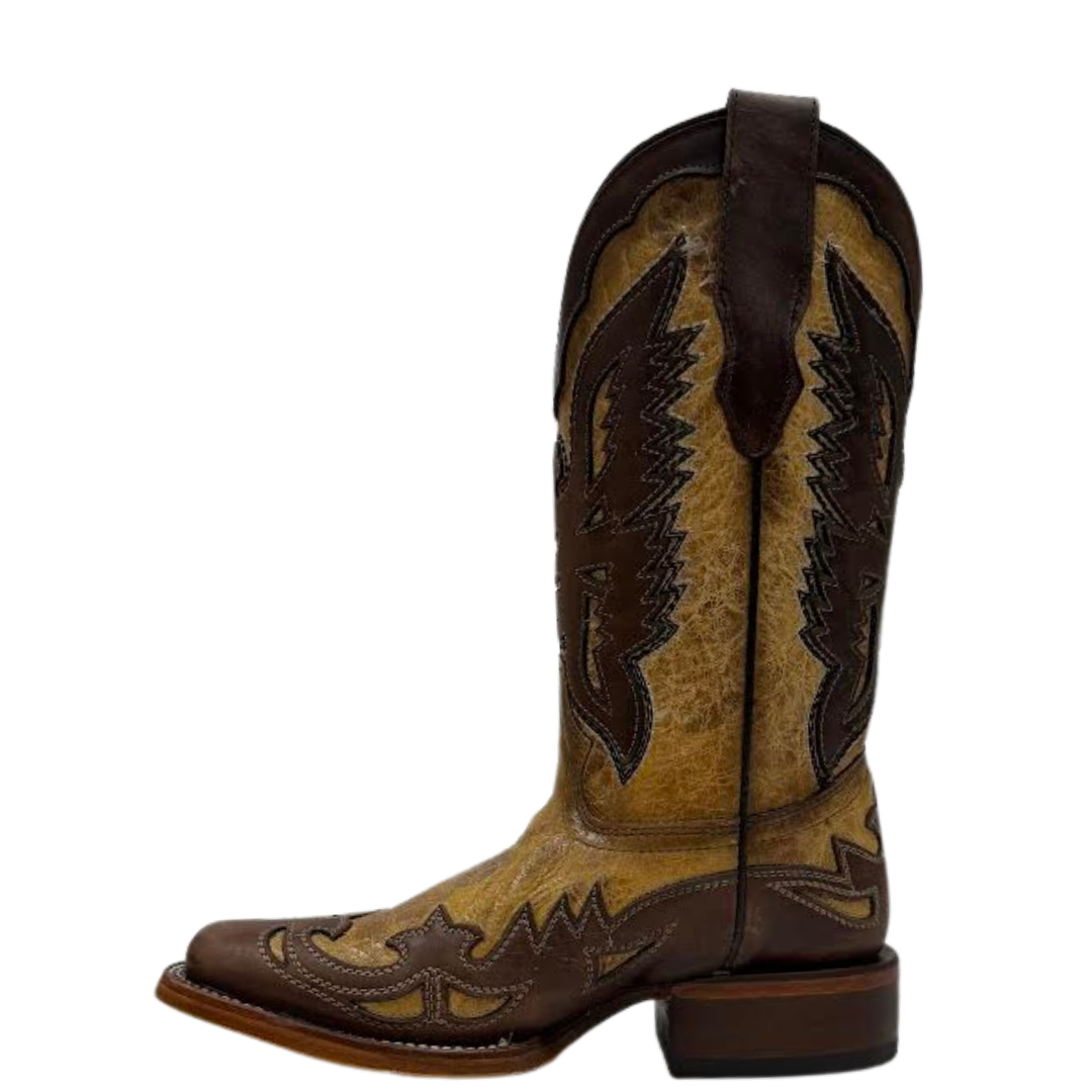 Corral Ladies Sand Eagle Overlay & Embroidery Square Toe Western Boot A5125