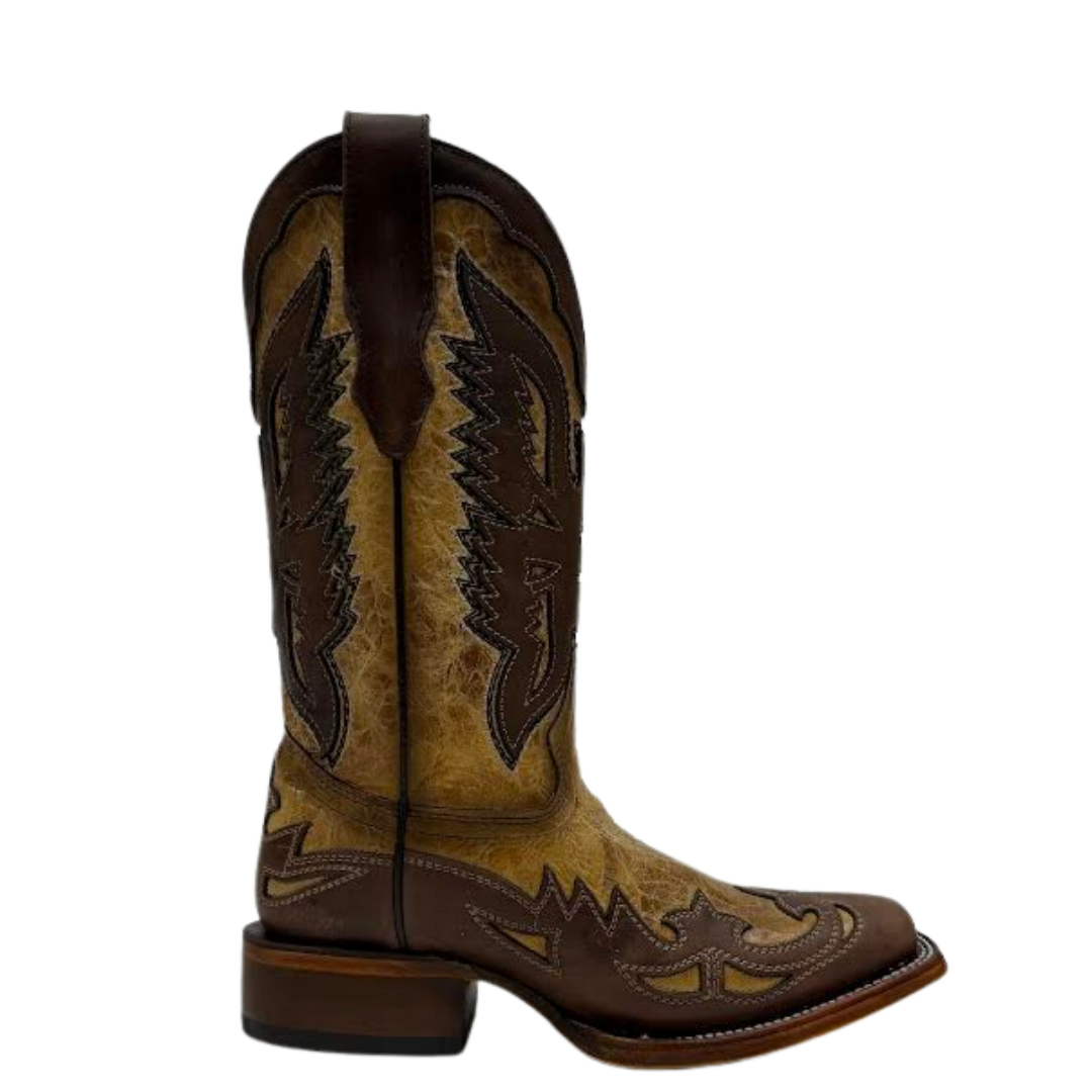 Corral Ladies Sand Eagle Overlay & Embroidery Square Toe Western Boot A5125