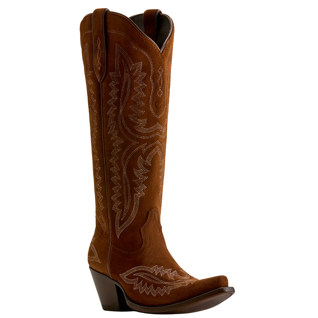 Ariat Ladies Casanova Oiled Tan Suede Leather X Toe Western Boot 10080418