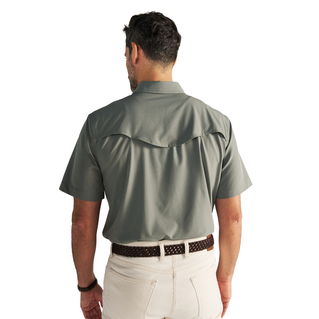 Tecovas Men's Performance Cactus Western Pearl Snap Shirt 40364-CAC
