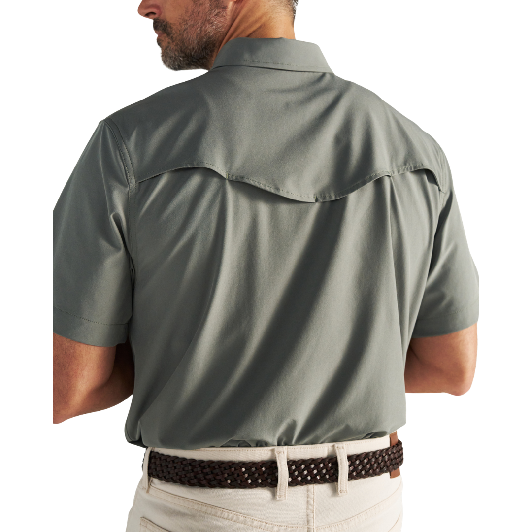 Tecovas Men's Performance Cactus Western Pearl Snap Shirt 40364-CAC