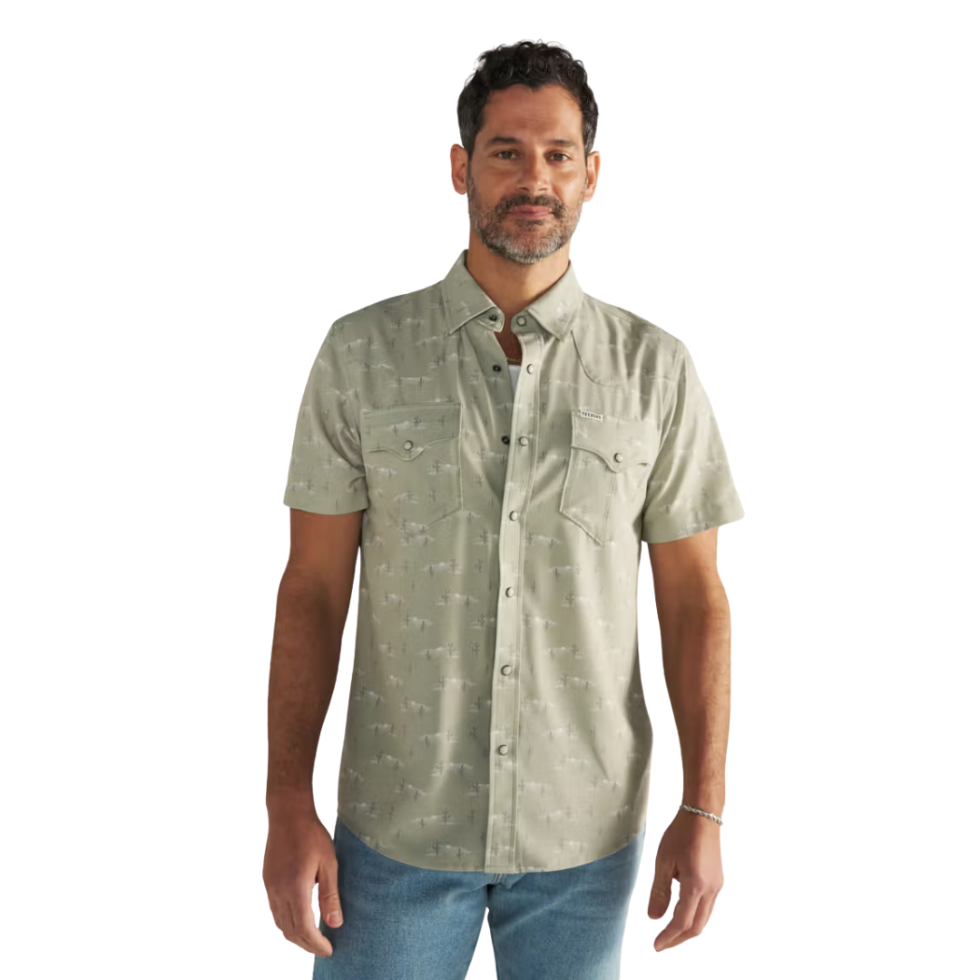 Tecovas Men's Performance Desert Sage Western Pearl Snap Shirt 40364-DLS