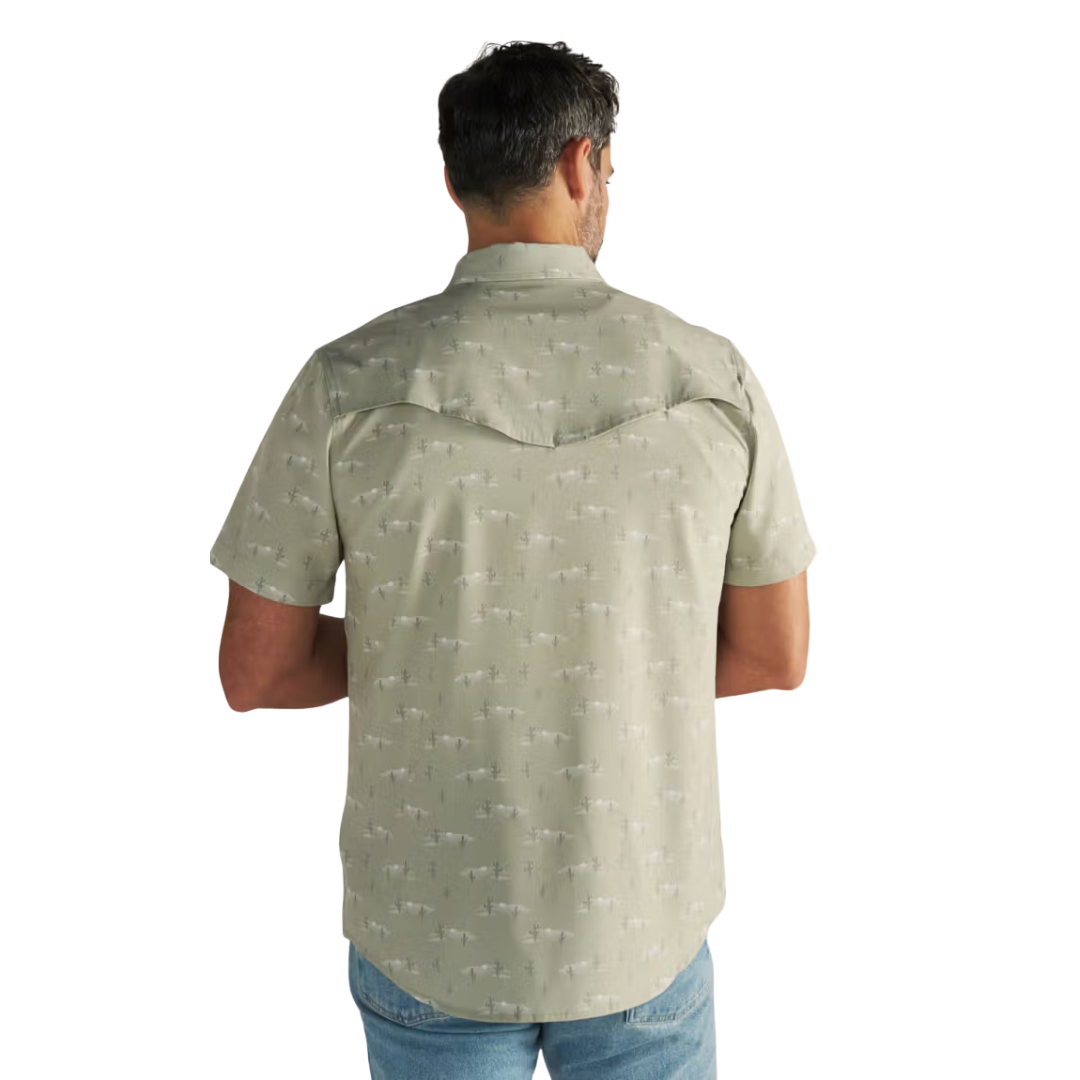 Tecovas Men's Performance Desert Sage Western Pearl Snap Shirt 40364-DLS