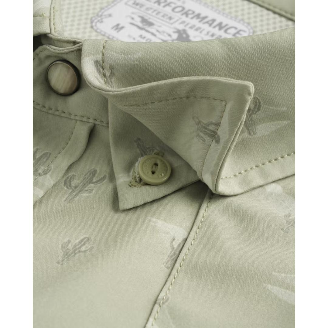 Tecovas Men's Performance Desert Sage Western Pearl Snap Shirt 40364-DLS