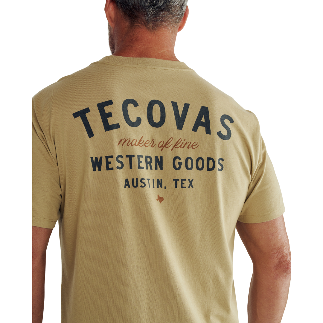 Tecovas Men's Fine Makers Khaki & Black Pocket Tee 40382-KBK