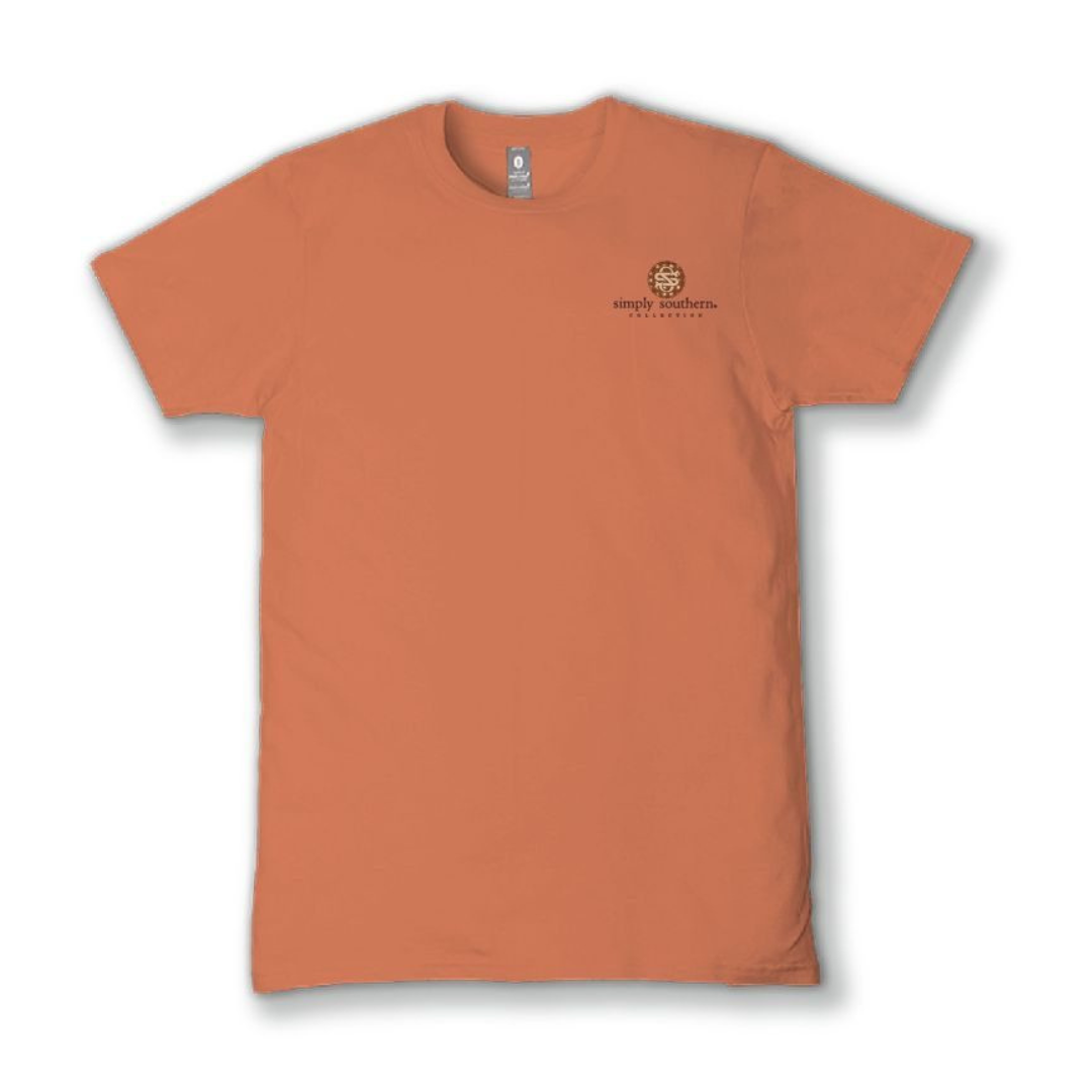 Simply Southern Ladies Ruff Brown T-Shirt SS-RUFF-PAPAYA