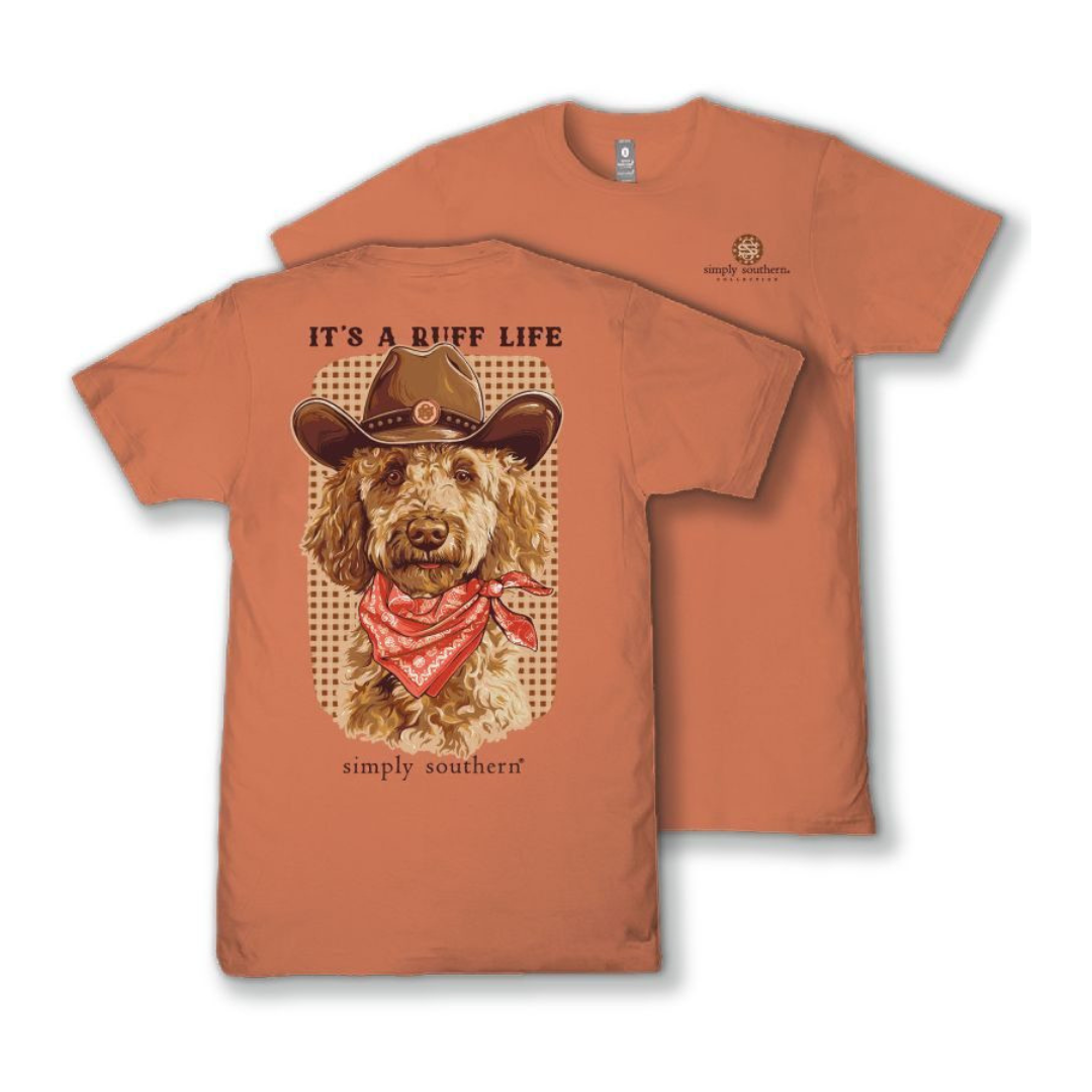 Simply Southern Ladies Ruff Brown T-Shirt SS-RUFF-PAPAYA
