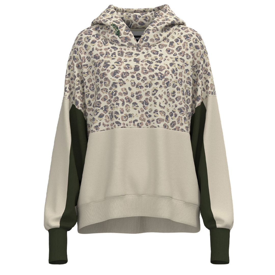 Hooey Ladies Casa Cream Leopard Print Pullover Hoodie HH2627CRPR