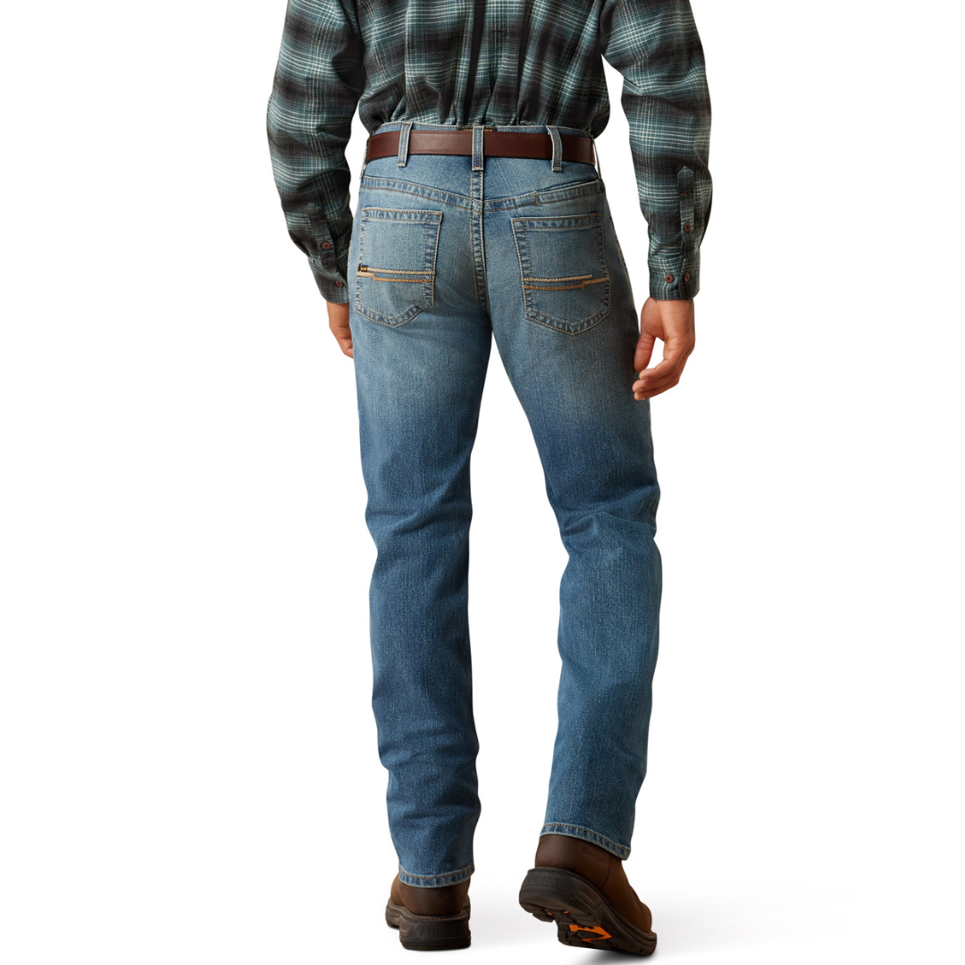 Ariat Mens Rebar M2 Relaxed Rail DuraStretch Edgewood Boot Cut Jean 10079222