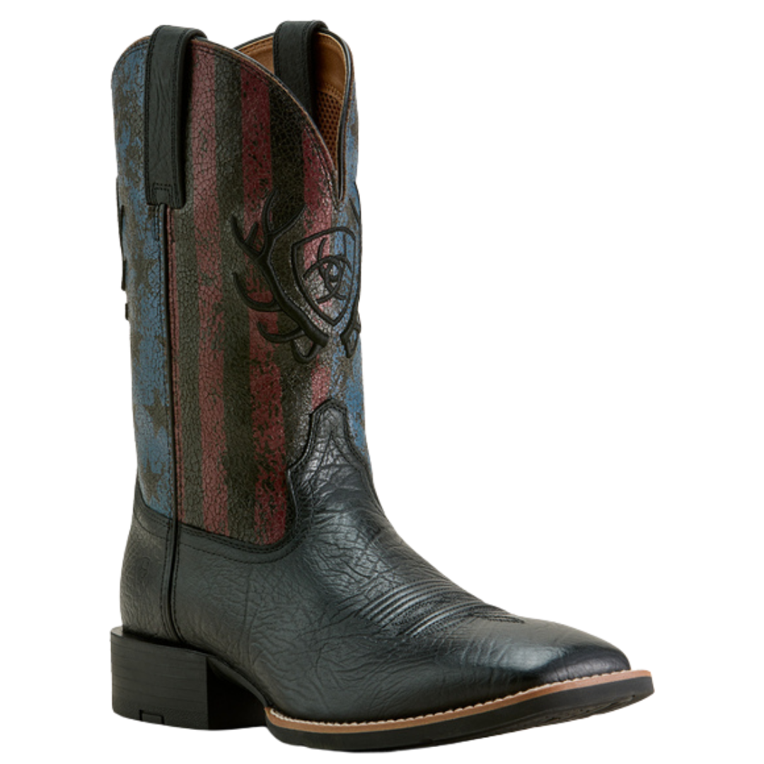 Ariat Men's Sport Liberty Antler Black Hippo Print Western Boot 10064048