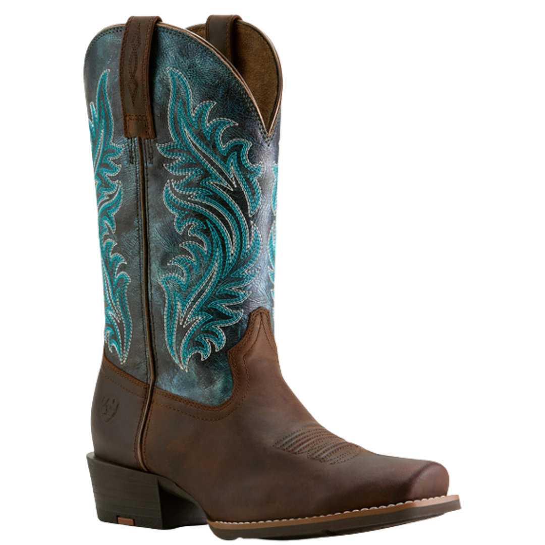 Ariat Ladies Round Up Sassy Brown Narrow Cutter Toe Western Boot 10064077