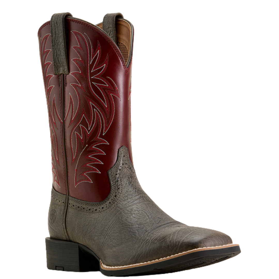 Ariat Men's Sport Western Charcoal Grey Hippo Print Cowboy Boot 10074223