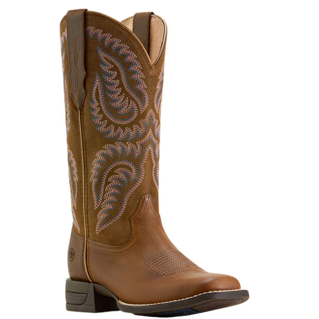 Ariat Ladies Cattle Caite Stretchfit Distressed Brown Western Boot 10074329