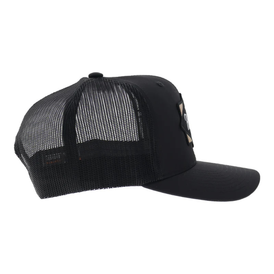 Hooey Diamond Black Logo Patch 6-Panel Trucker Cap 2622T-BKYL