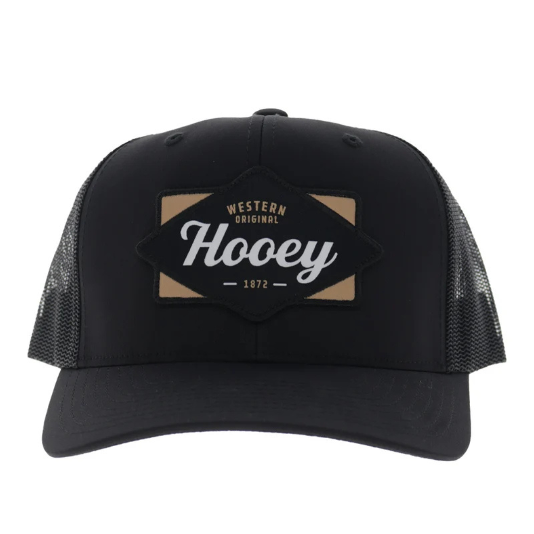 Hooey Diamond Black Logo Patch 6-Panel Trucker Cap 2622T-BKYL