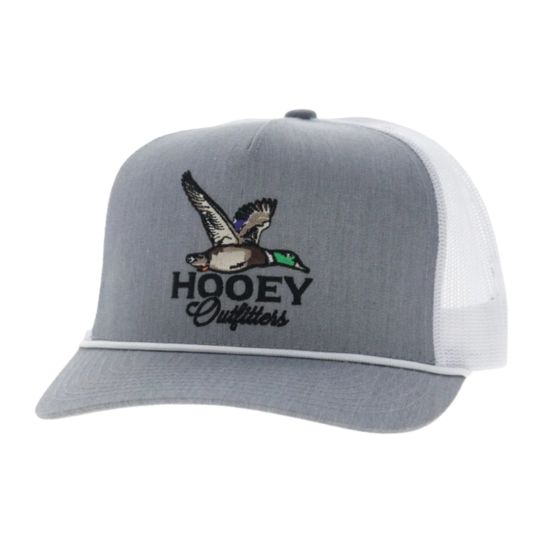 Hooey Mallard Grey & White 5-Panel Trucker Cap 6038T-GYWH