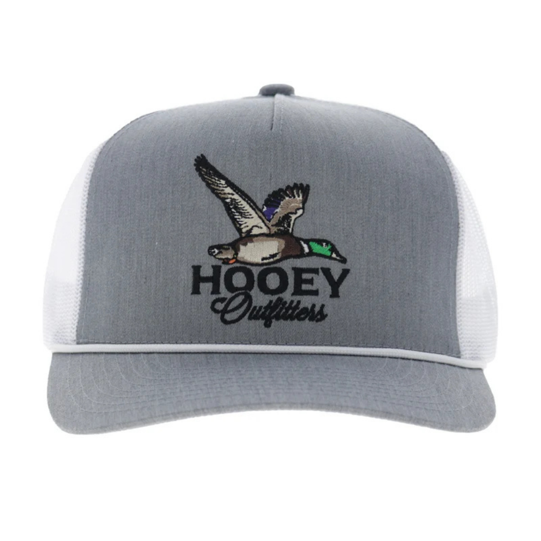 Hooey Mallard Grey & White 5-Panel Trucker Cap 6038T-GYWH