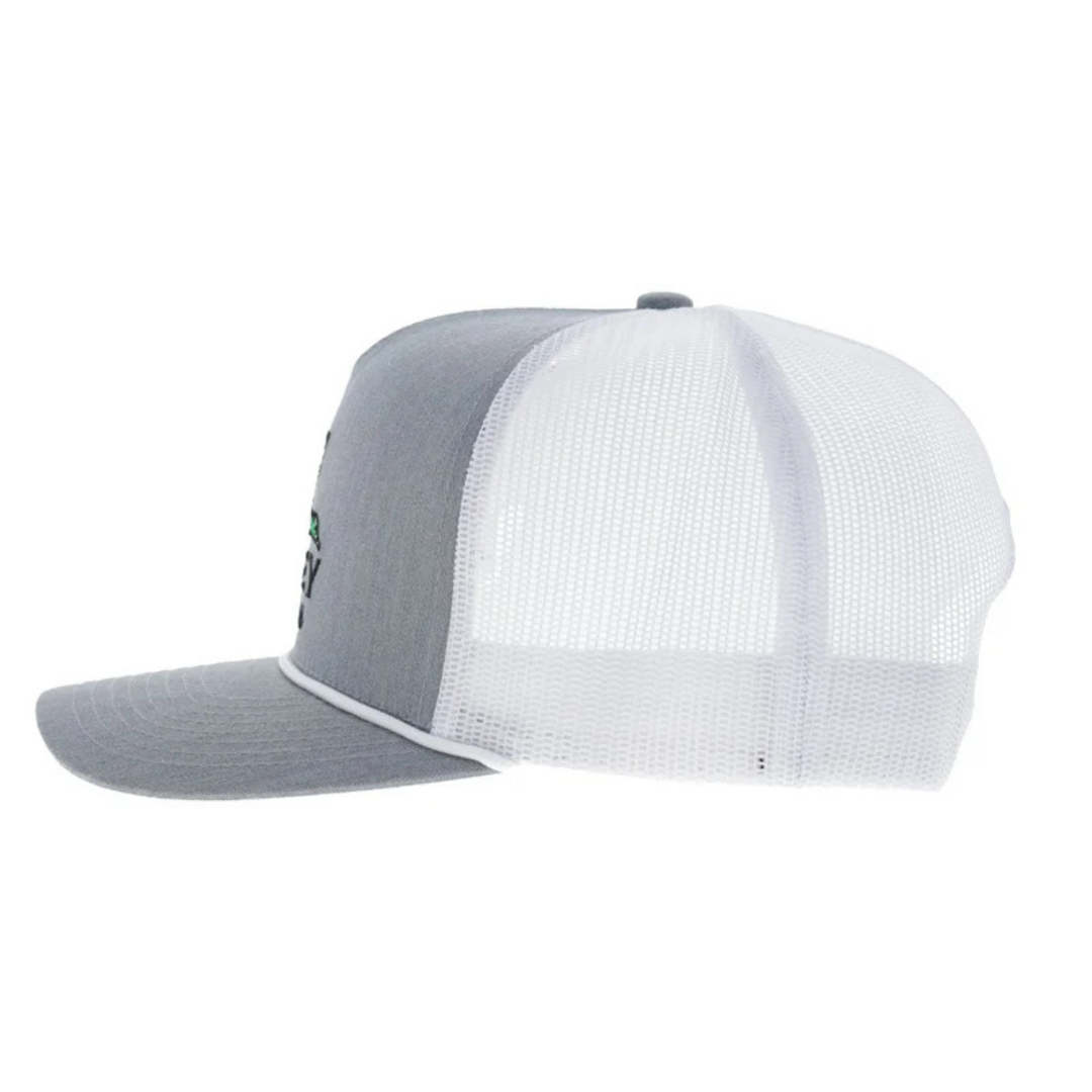 Hooey Mallard Grey & White 5-Panel Trucker Cap 6038T-GYWH