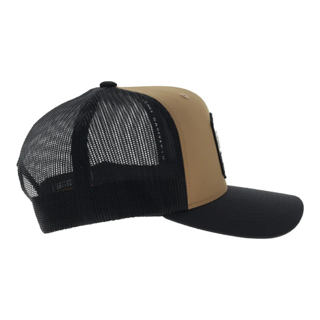 Hooey Toller Tan & Black Dog Patch 6-Panel Trucker Cap 6034T-TNBK
