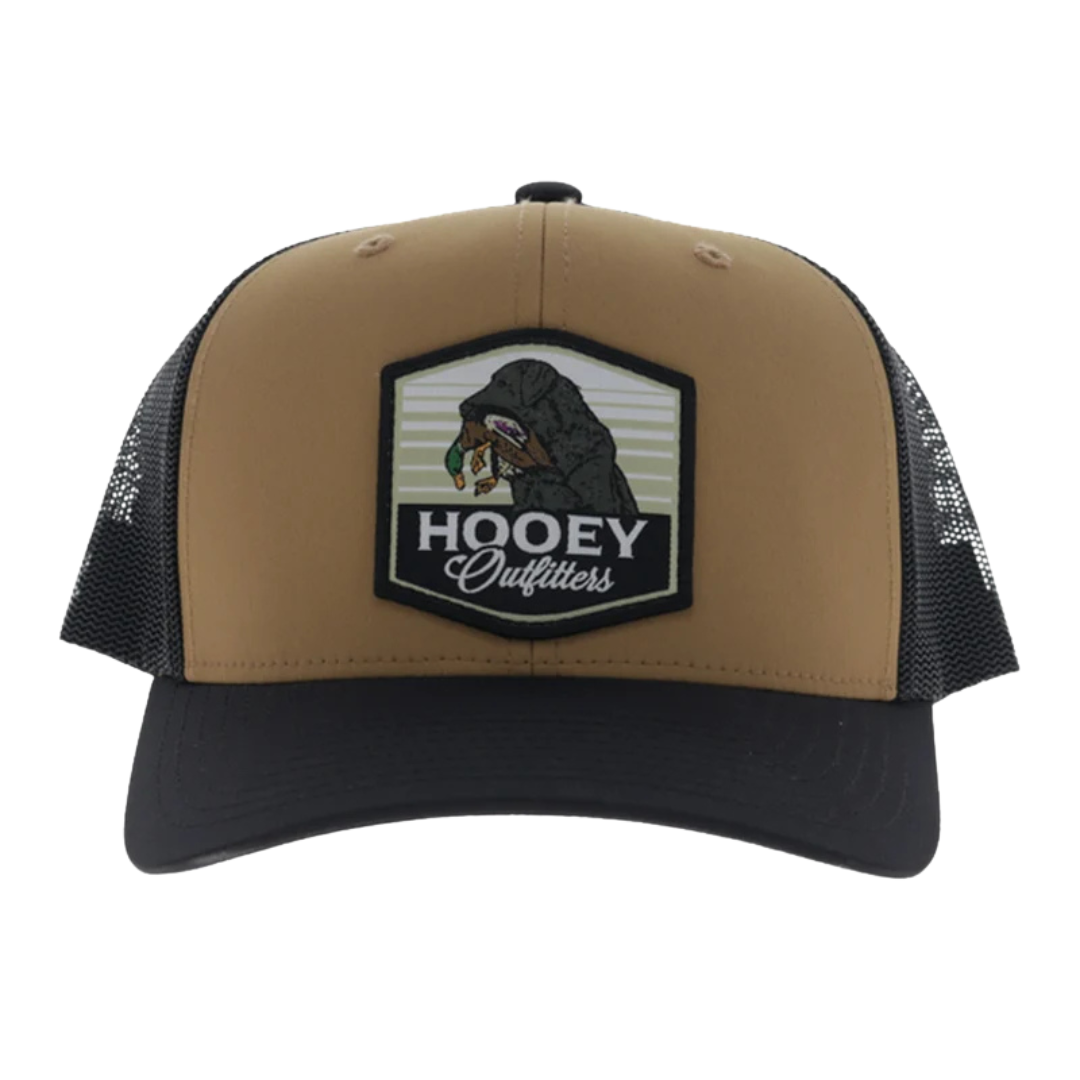 Hooey Toller Tan & Black Dog Patch 6-Panel Trucker Cap 6034T-TNBK